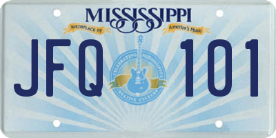 MS license plate JFQ101