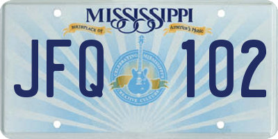 MS license plate JFQ102