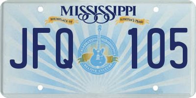MS license plate JFQ105