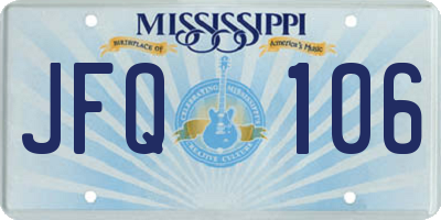 MS license plate JFQ106