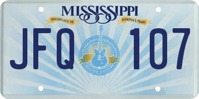 MS license plate JFQ107