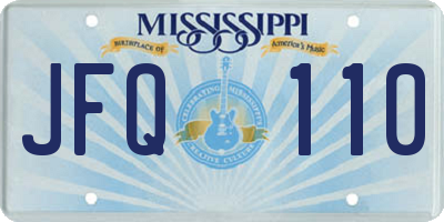 MS license plate JFQ110