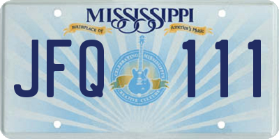 MS license plate JFQ111