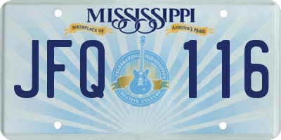 MS license plate JFQ116