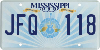 MS license plate JFQ118