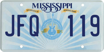 MS license plate JFQ119