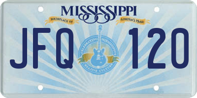 MS license plate JFQ120