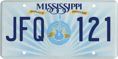 MS license plate JFQ121