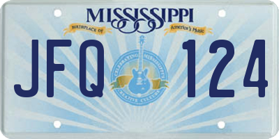 MS license plate JFQ124