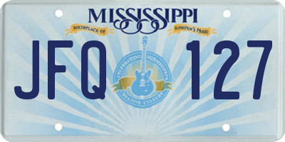 MS license plate JFQ127