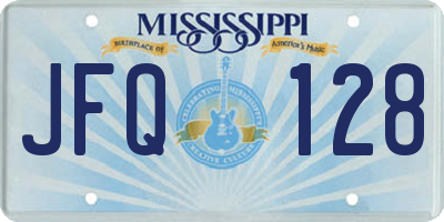 MS license plate JFQ128