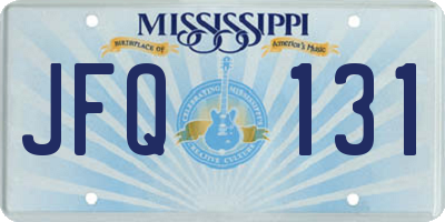 MS license plate JFQ131