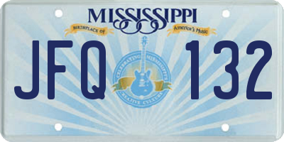 MS license plate JFQ132