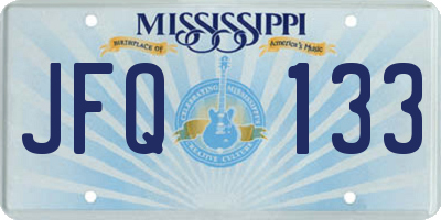 MS license plate JFQ133