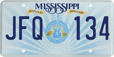 MS license plate JFQ134