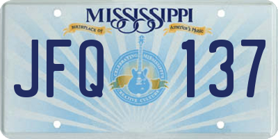 MS license plate JFQ137