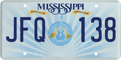 MS license plate JFQ138