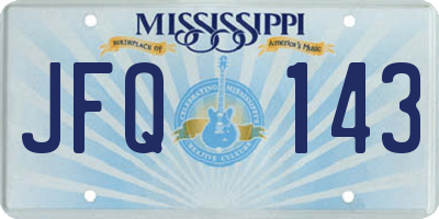 MS license plate JFQ143