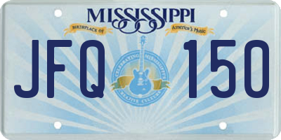 MS license plate JFQ150
