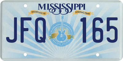MS license plate JFQ165