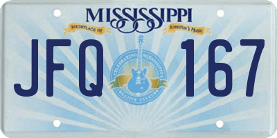 MS license plate JFQ167
