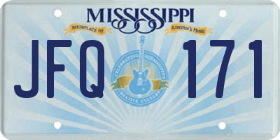 MS license plate JFQ171