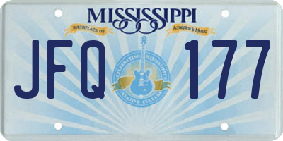 MS license plate JFQ177