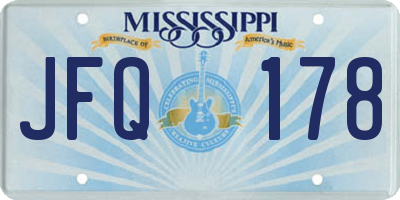 MS license plate JFQ178