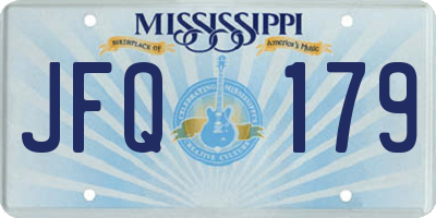 MS license plate JFQ179