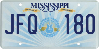 MS license plate JFQ180