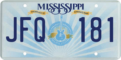 MS license plate JFQ181