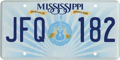 MS license plate JFQ182