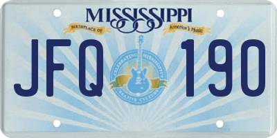 MS license plate JFQ190