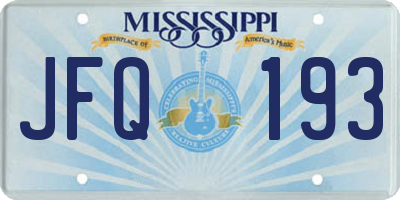 MS license plate JFQ193