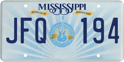 MS license plate JFQ194