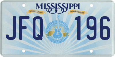MS license plate JFQ196