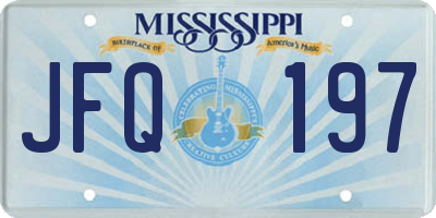 MS license plate JFQ197