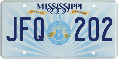 MS license plate JFQ202