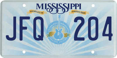 MS license plate JFQ204