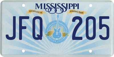 MS license plate JFQ205