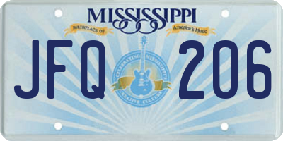 MS license plate JFQ206