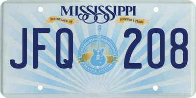 MS license plate JFQ208