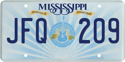 MS license plate JFQ209