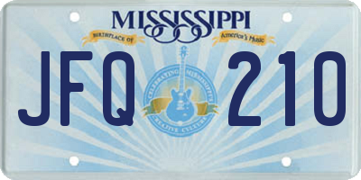MS license plate JFQ210