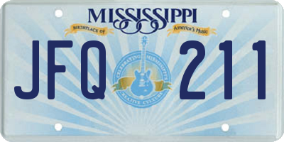 MS license plate JFQ211