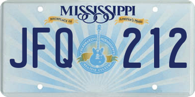 MS license plate JFQ212