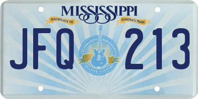 MS license plate JFQ213