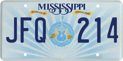 MS license plate JFQ214
