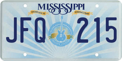 MS license plate JFQ215