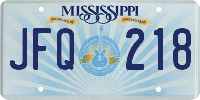 MS license plate JFQ218